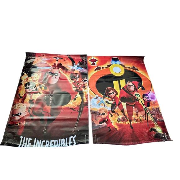 The Incredibles Party Banners For Jumpers Bounce House Characters Lot Of 2 - Picture 3 of 8